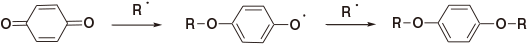 Benzoquinone polymerization inhibition mechanism