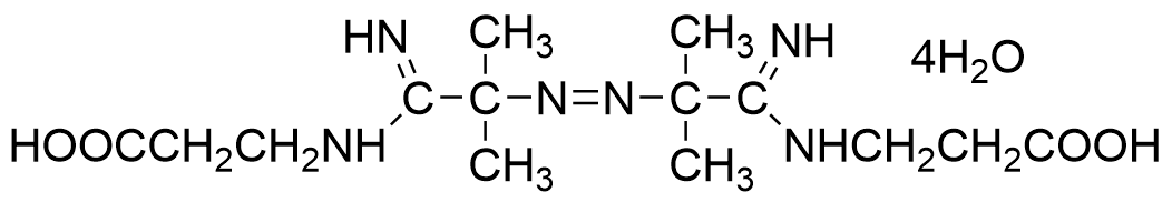 structural formula of 2,2'-Azobis[N-(2-carboxyethyl)-2-methylpropionamidine]tetrahydrate