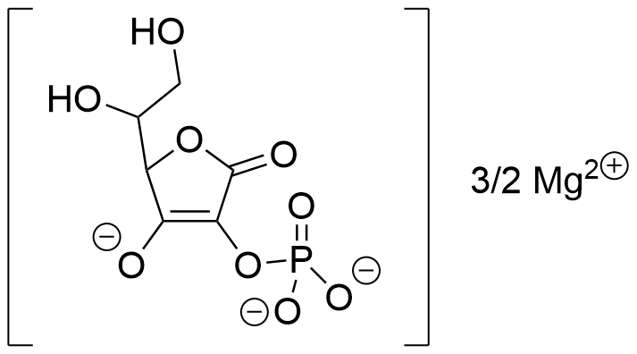 リン酸L-アスコルビルマグネシウムの構造式
