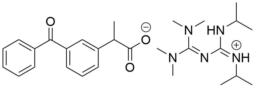 1,2-Diisopropyl-3-［Bis（dimethylamino）methylene］guanidium 2-（3-benzoylphenyl）propionateの分子式