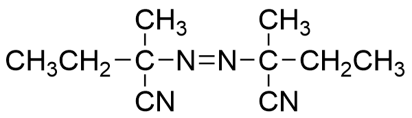 Structural formula of 2,2'-Azobis(2-methylbutyronitrile)