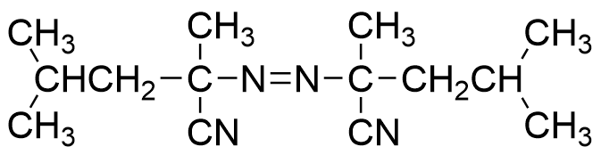 Structural formula of 2,2'-Azobis(2,4-dimethylvaleronitrile)