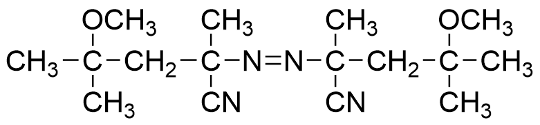 Structural formula of 2,2'-Azobis(4-methoxy-2,4-dimethylvaleronitrile)
