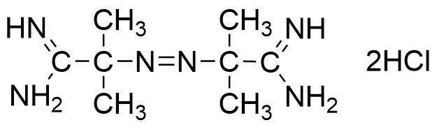 structural formula of 2,2'-Azobis(2-methylpropionamidine)dihydrochloride