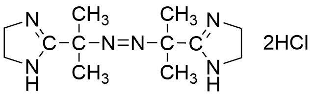 structural formula of 2,2'-Azobis[2-(2-imidazolin-2-yl)propane]dihydrochloride